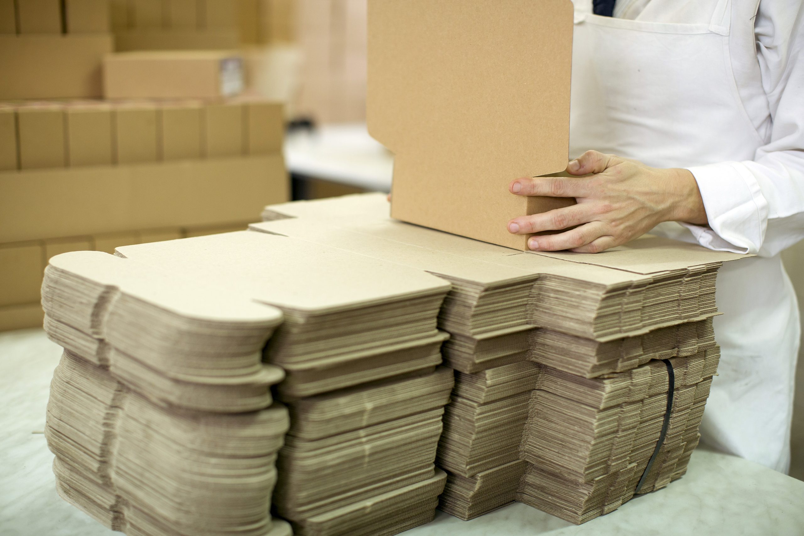 Person at work in a cookies factory